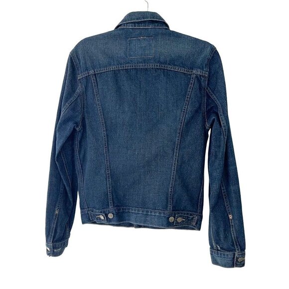 Levi's Women's Denim Trucker Jacket Blue Size Small Pure Cotton Cuffs Buttons - Picture 2 of 15